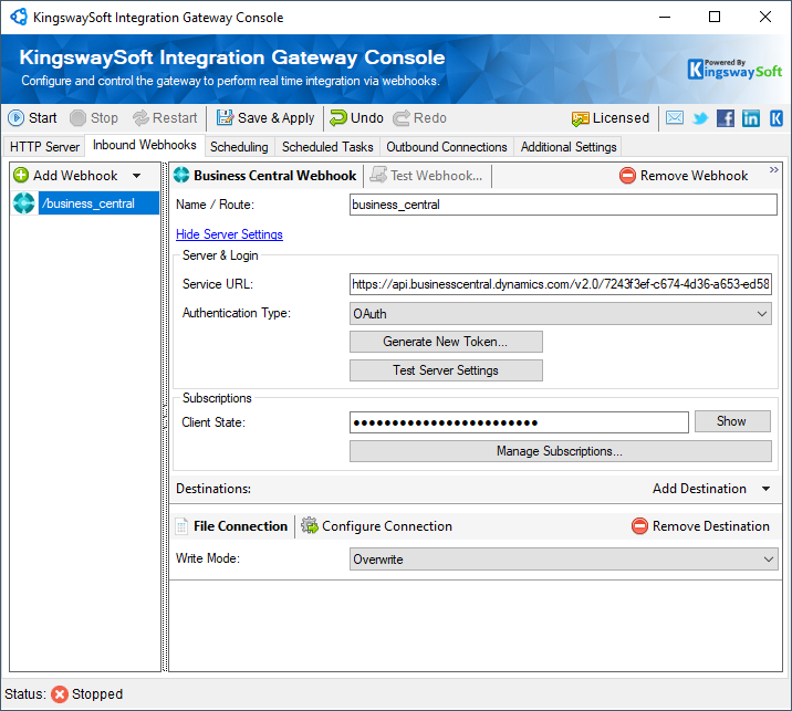 KingswaySoft Integration Gateway Console - Inbound Webhooks - Business Central.png